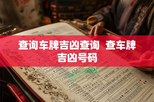 查询车牌吉凶查询  查车牌吉凶号码