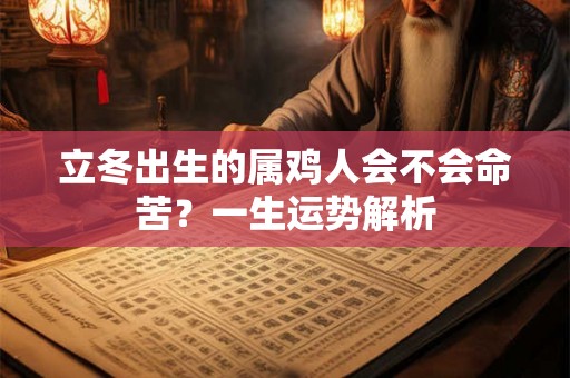立冬出生的属鸡人会不会命苦？一生运势解析