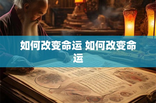 如何改变命运 如何改变命运 如何改变命运 如何改变命运
