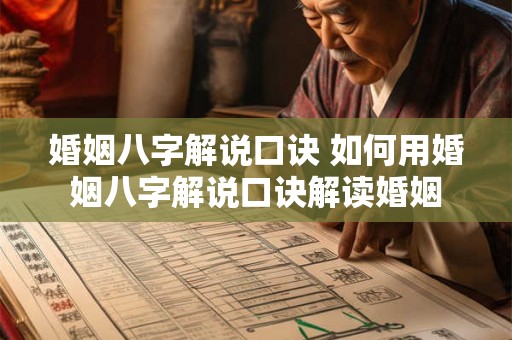 婚姻八字解说口诀 如何用婚姻八字解说口诀解读婚姻