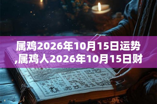属鸡2026年10月15日运势,属鸡人2026年10月15日财运,生肖鸡2026年10月15日运势