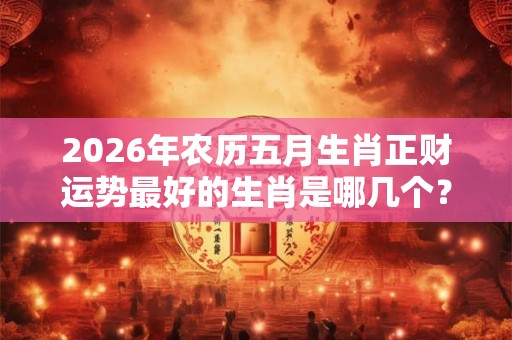 2026年农历五月生肖正财运势最好的生肖是哪几个？