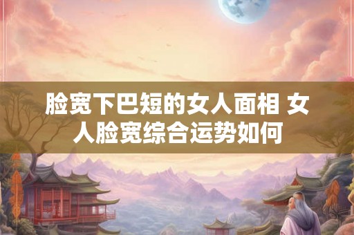 脸宽下巴短的女人面相 女人脸宽综合运势如何