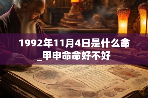 1992年11月4日是什么命_甲申命命好不好 1992年11月4日是什么命_甲申命命好不好