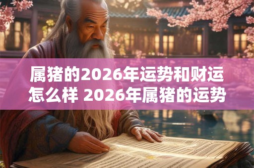 属猪的2026年运势和财运怎么样 2026年属猪的运势和财运如何