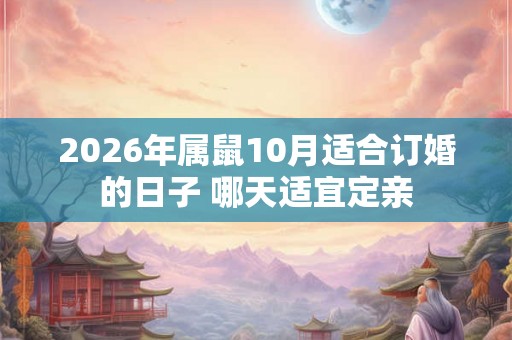 2026年属鼠10月适合订婚的日子 哪天适宜定亲 2026年属鼠10月适合订婚的日子 哪天适宜定亲