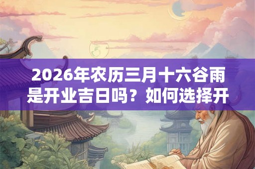 2026年农历三月十六谷雨是开业吉日吗?如何选择开业吉日? 2026年农历三月十六谷雨是开业吉日吗?如何选择开业吉日?
