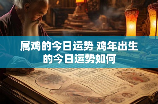 属鸡的今日运势 鸡年出生的今日运势如何