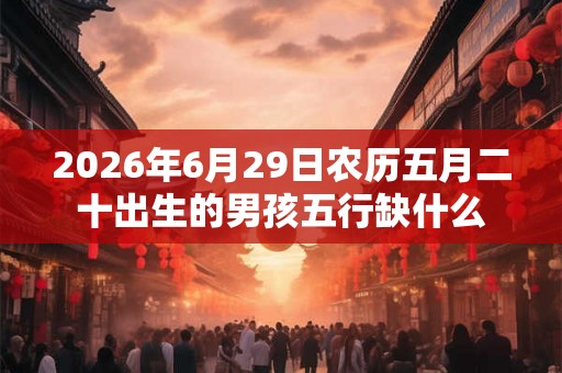 2026年6月29日农历五月二十出生的男孩五行缺什么
