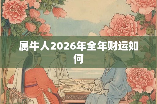 属牛人2026年全年财运如何