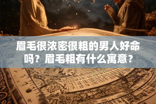 眉毛很浓密很粗的男人好命吗？眉毛粗有什么寓意？