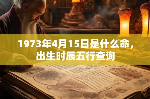 1973年4月15日是什么命，出生时辰五行查询