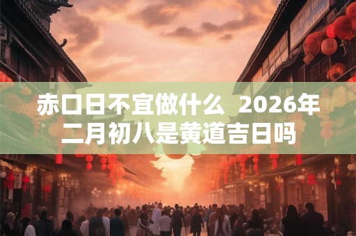 赤口日不宜做什么  2026年二月初八是黄道吉日吗