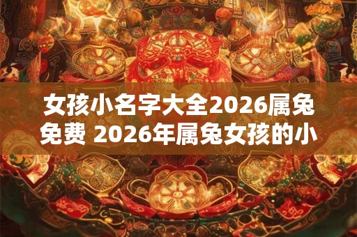 女孩小名字大全2026属兔免费 2026年属兔女孩的小名字大全免费