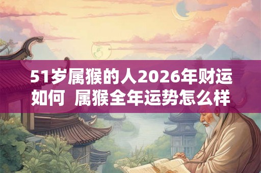 51岁属猴的人2026年财运如何  属猴全年运势怎么样