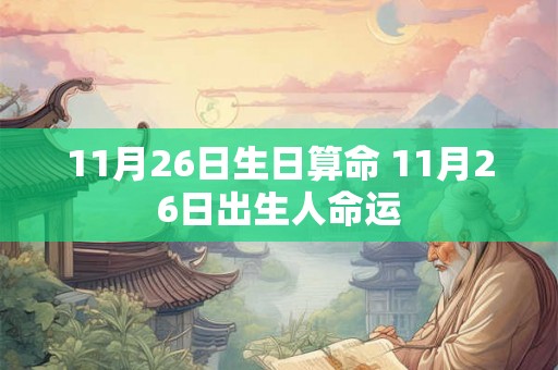 11月26日生日算命 11月26日出生人命运