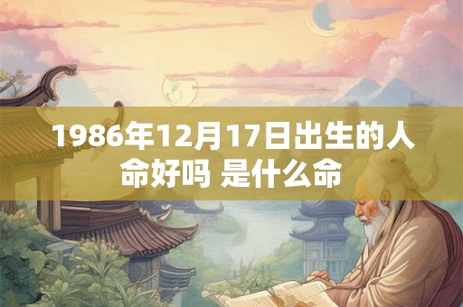 1986年12月17日出生的人命好吗 是什么命