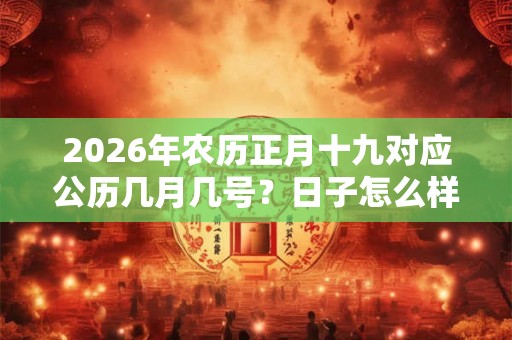 2026年农历正月十九对应公历几月几号？日子怎么样？