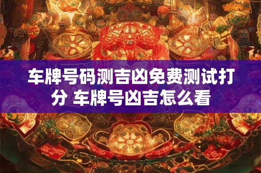 车牌号码测吉凶免费测试打分 车牌号凶吉怎么看