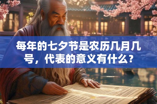 每年的七夕节是农历几月几号，代表的意义有什么？
