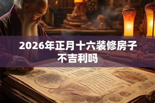 2026年正月十六装修房子不吉利吗