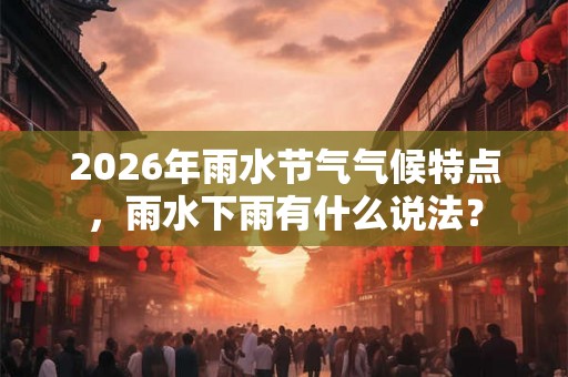 2026年雨水节气气候特点，雨水下雨有什么说法？