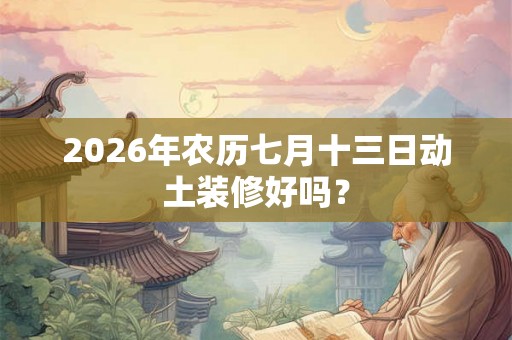 2026年农历七月十三日动土装修好吗？