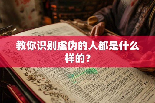 教你识别虚伪的人都是什么样的？