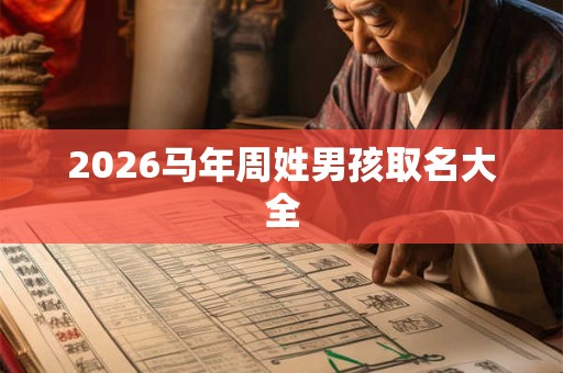 2026马年周姓男孩取名大全 2026马年周姓男孩取名大全