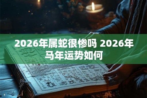 2026年属蛇很惨吗 2026年马年运势如何