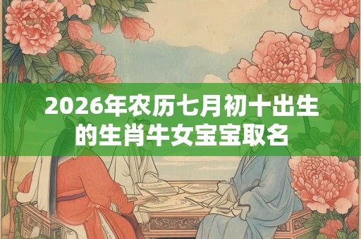 2026年农历七月初十出生的生肖牛女宝宝取名