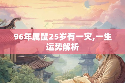 96年属鼠25岁有一灾,一生运势解析