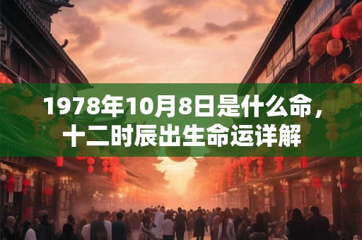 1978年10月8日是什么命，十二时辰出生命运详解