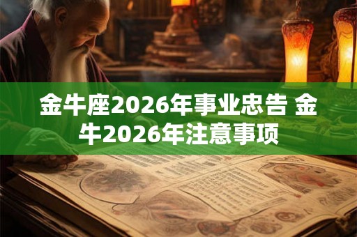 金牛座2026年事业忠告 金牛2026年注意事项