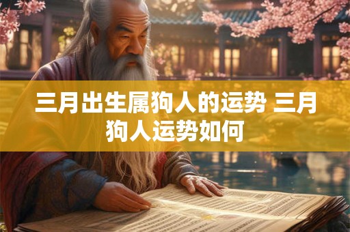 三月出生属狗人的运势 三月狗人运势如何