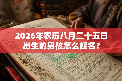 2026年农历八月二十五日出生的男孩怎么起名？