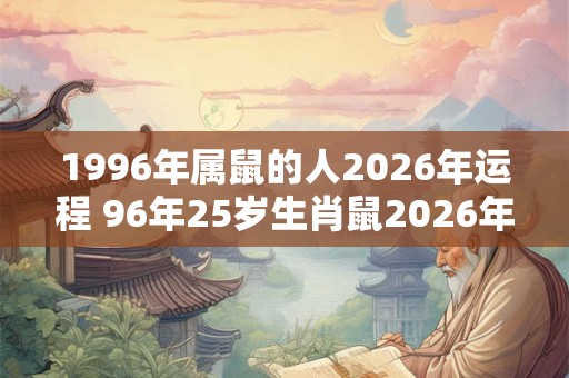 1996年属鼠的人2026年运程 96年25岁生肖鼠2026年运势