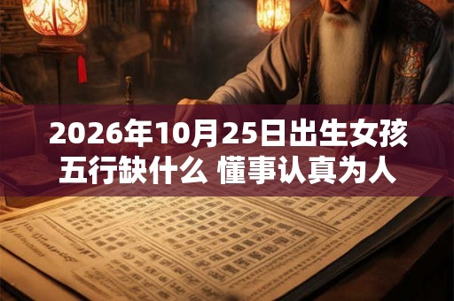 2026年10月25日出生女孩五行缺什么 懂事认真为人稳重