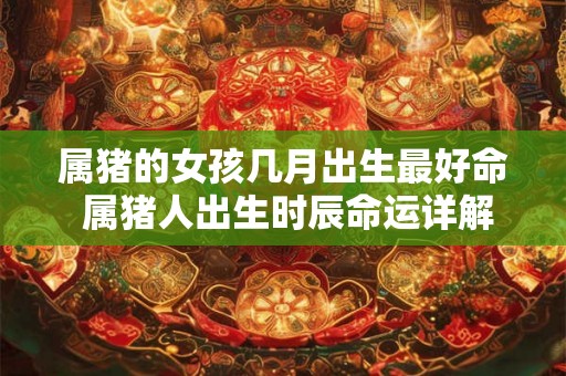 属猪的女孩几月出生最好命 属猪人出生时辰命运详解