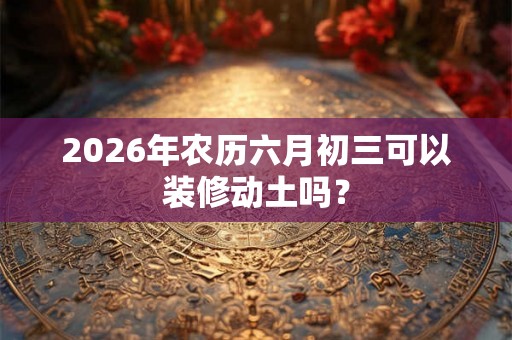 2026年农历六月初三可以装修动土吗? 2026年农历六月初三可以装修动土吗?
