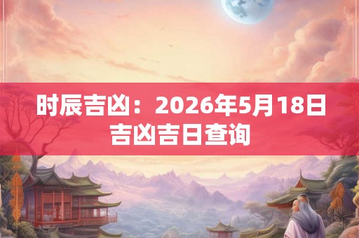 时辰吉凶：2026年5月18日吉凶吉日查询