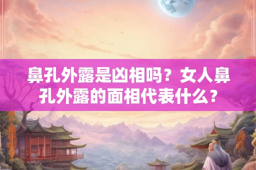 鼻孔外露是凶相吗？女人鼻孔外露的面相代表什么？