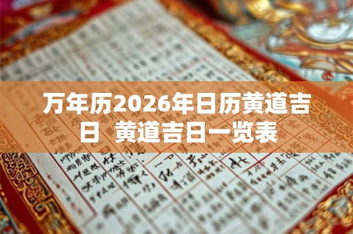 万年历2026年日历黄道吉日 黄道吉日一览表 万年历2026年日历黄道吉日 黄道吉日一览表