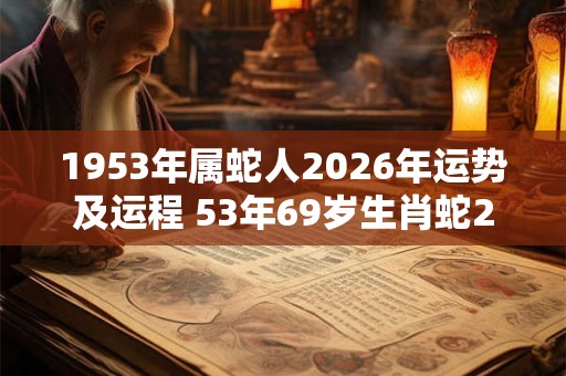 1953年属蛇人2026年运势及运程 53年69岁生肖蛇2026年每月运势 1953年属蛇人2026年运势及运程 53年69岁生肖蛇2026年每月运势