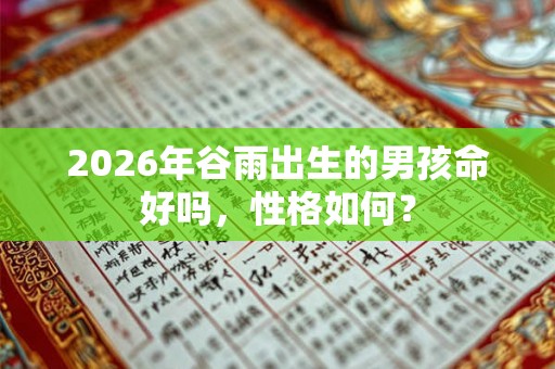 2026年谷雨出生的男孩命好吗，性格如何？