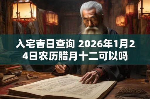 入宅吉日查询 2026年1月24日农历腊月十二可以吗 入宅吉日查询 2026年1月24日农历腊月十二可以吗