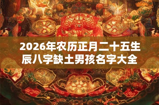 2026年农历正月二十五生辰八字缺土男孩名字大全