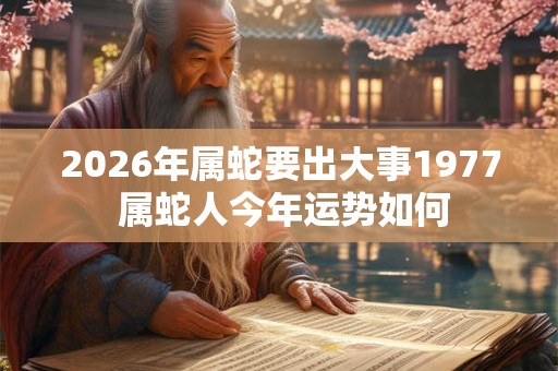 2026年属蛇要出大事1977 属蛇人今年运势如何
