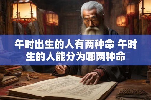 午时出生的人有两种命 午时生的人能分为哪两种命 午时出生的人有两种命 午时生的人能分为哪两种命