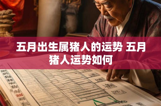 五月出生属猪人的运势 五月猪人运势如何